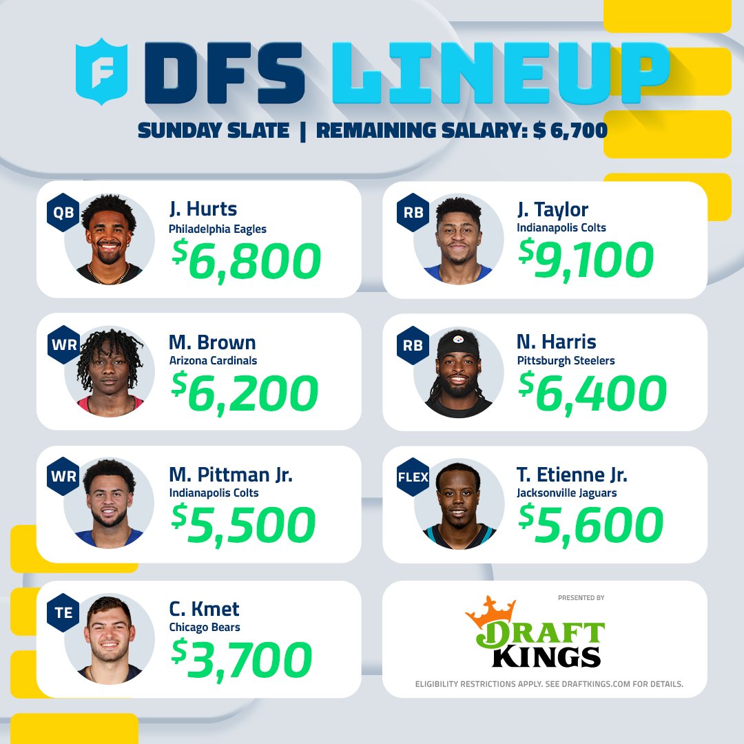 NFL Fantasy Football on X: 'We started the lineup how would you finish  it? (@DraftKings)  / X