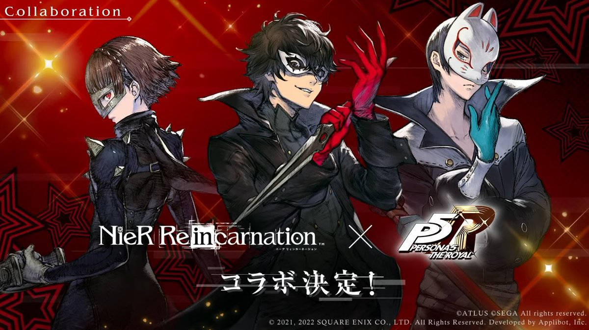 PersonaTrivia's tweet photo. Joker, Yusuke and Makoto in NieR Reincarnation speak exclusively in Japanese, despite the game featuring an English dub. https://t.co/iHLm71vHhH