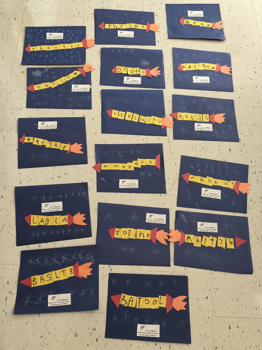 These grade 1 <a href="/RidgeviewPS/">Ridgeview P.S.</a>  Rockets had a great first week and soared to success!