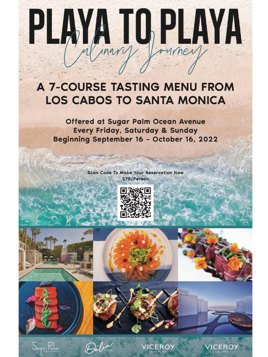 Our client @ViceroySM is  joining forces with <a href="/ViceroyLosCabos/">Viceroy Residences Los Cabos</a> for an immersive culinary experience that will transport guests from "playa to playa". 

Available on Friday-Sunday from September 16th to October 16th, learn more here: opentable.com/booking/experi…