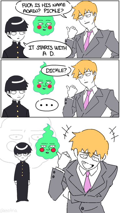 low quality comic of my thought process while desperately trying to remember Dimple's name

#mobpsycho100 