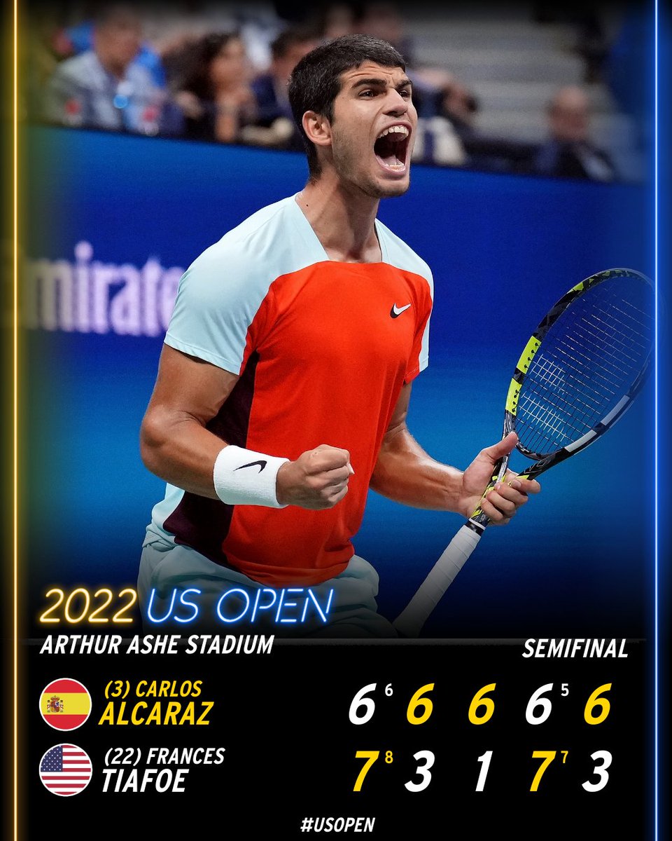 C  🔥 A 🔥 R 🔥 L 🔥 I 🔥 T 🔥 O 🔥 S

Carlos Alcaraz rallies to reach the #USOpen final in five sets!