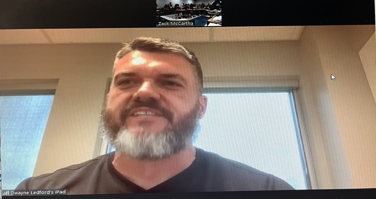 Our kids had a special guest before tonight’s game, McDowell alum and current Atlanta Falcons Offensive Line Coach <a href="/Coach_Ledford/">Dwayne Ledford</a> provide a little pregame pep talk via zoom.

We appreciate Dwayne for taking time from his busy schedule to speak with our kids. 

#TitanNation