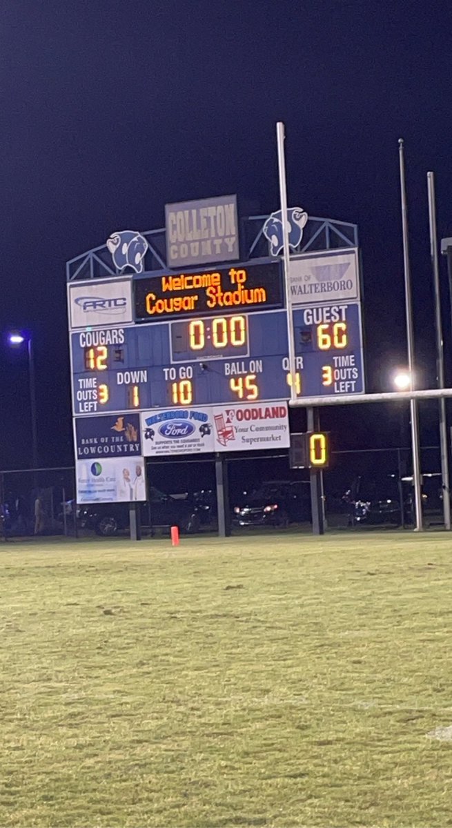 Great win tonight in Walterboro! Excited to be home the next 4 weeks with the Ridge Rowdies in The Swamp #HUNT