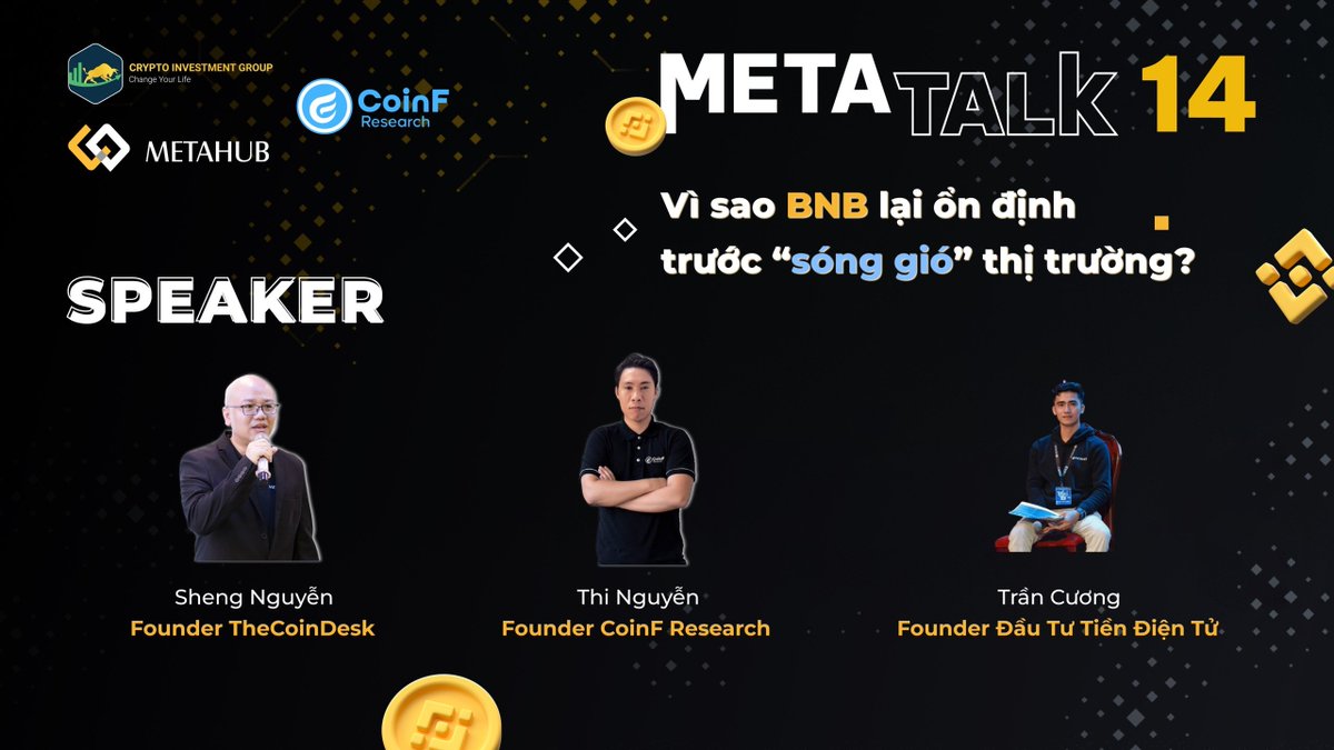 MetaHub_VN's tweet photo. #Metatalk14 : Vì sao BNB lại ổn định trước "sóng gió" thị trường ?
Speakers:
🎤Mr. Trần Cương - Founder Đầu Tư Tiền Điện Tử
🎤Mr. Thi Nguyễn - Founder CoinF Research 
🎤Mr. Nguyễn Trung Anh - Founder Thecoindesk
______
⏰ 13:00 | 10.09.2022
🎥 Livestream https://t.co/2KUunI3cij
