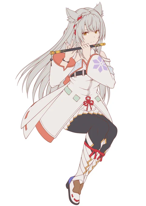 おくり長髪ミオちゃん(ΦωΦ)線画色分けver #ゼノブレイド3 #ミオ(ゼノブレイド3)  