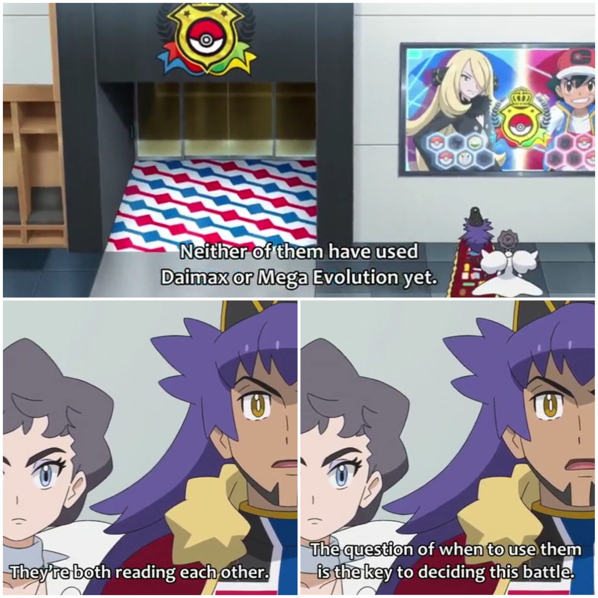 POKEPRINCESAM1's tweet photo. #MasterTournament #WCS #PWC
Reacting to the situation, #Goh & #Hop feels #Cynthia is too strong
#TeamRocket wants #Ash to win
#Leon & #Diantha talking about battle
#OakLab #Pokemon cheers for Ash
#anipoke #anipokespoilers https://t.co/qygvB3P5ee