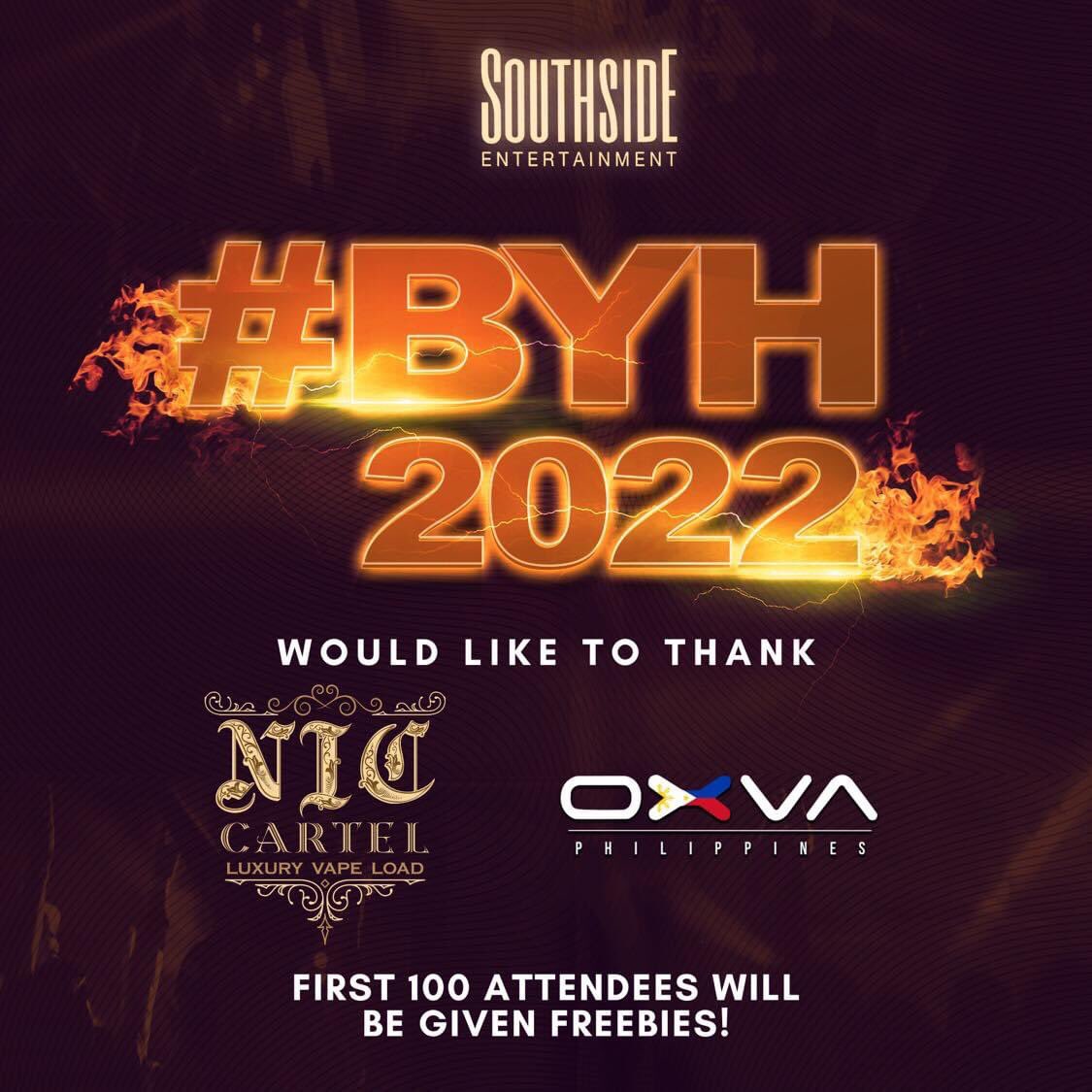 SephNaga's tweet photo. First 100 attendees, consider yourself lucky! 

Special thanks to: Oxva PH and Nic Cartel 🙌🏼

#BooyahFestival2022 #ReviveTheVibe #WeTheSouthside #OXVAxBOOYAH2022 #NicCartelxBOOYAH2022 https://t.co/PQJEQIR9qM