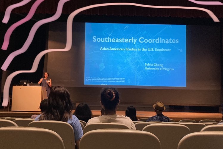 DukeAASWG's tweet image. dr. sylvia chong (who did the external review for duke aas in 2016) gave the keynote tonight for the first ever aas conference in the us southeast!! so excited to get to be part of this conversation 🦋🦋 come hang out with us tmrw for day 2 @ duke!! #SoutheastAAS 🫶