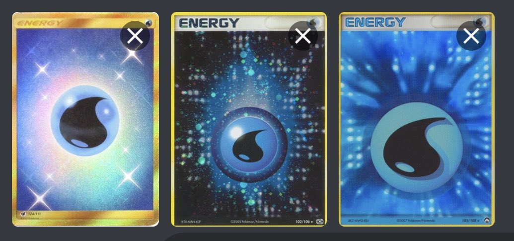 OGDuckDaddy's tweet photo. ISO: #Pokemon #PokemonTCG
Water energies.
Looking for 6-8 energies in one of the following styles:
#ChillingReigns #PowerKeepers #EXEmerald https://t.co/EZT2vCKmsr