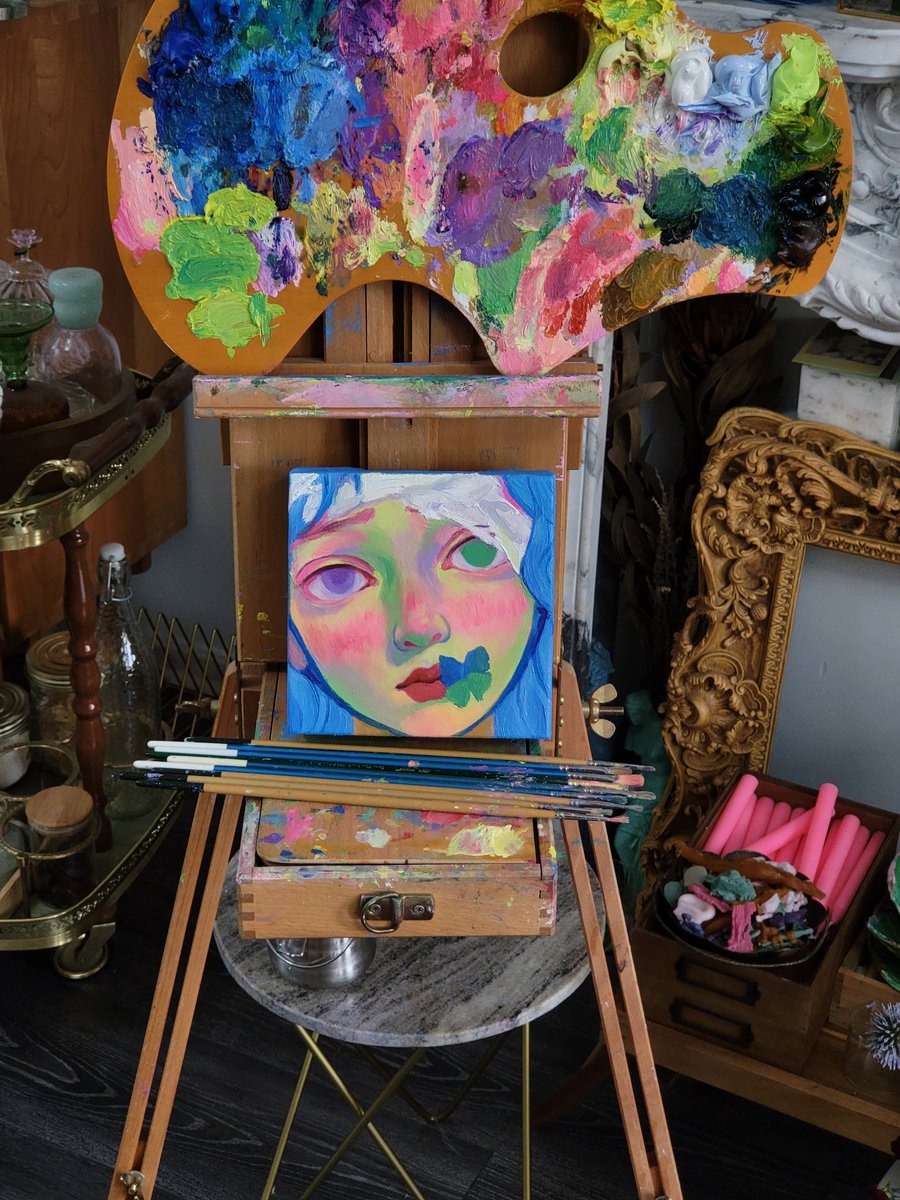 玫瑰创作进行中，打算把这张原画十月展完后送给大家