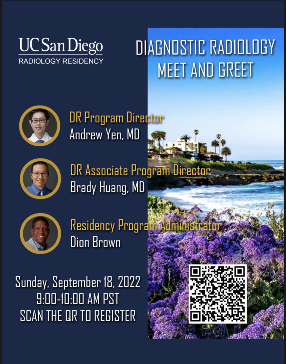 MansurGhani's tweet photo. Our Residency Meet and Greet Series starts tomorrow! Not too late to sign up and learn what makes our program so great!
@UCSDRadRes @ucsd_ir @RadApplWG #radres https://t.co/IV0HOBGI0H