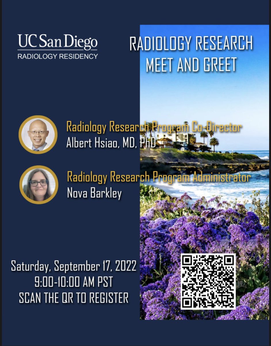 MansurGhani's tweet photo. Our Residency Meet and Greet Series starts tomorrow! Not too late to sign up and learn what makes our program so great!
@UCSDRadRes @ucsd_ir @RadApplWG #radres https://t.co/IV0HOBGI0H