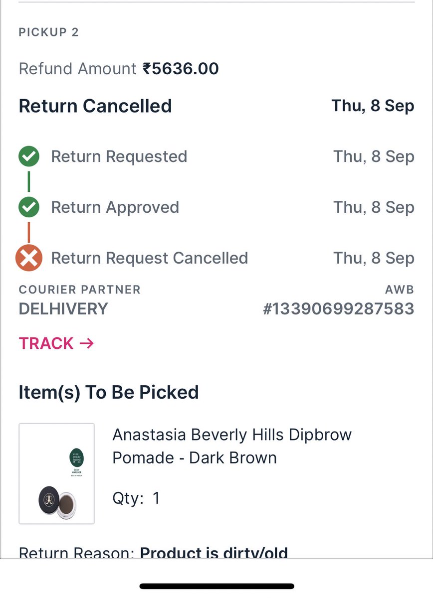 syed1506's tweet photo. @MyNykaa 3rd return request cancelled.  Received a broken product and they are not accepting it back.      #looted #scammed @MyntraSupport @amazon @Flipkart @AJIOLife https://t.co/sAD9o79LOs