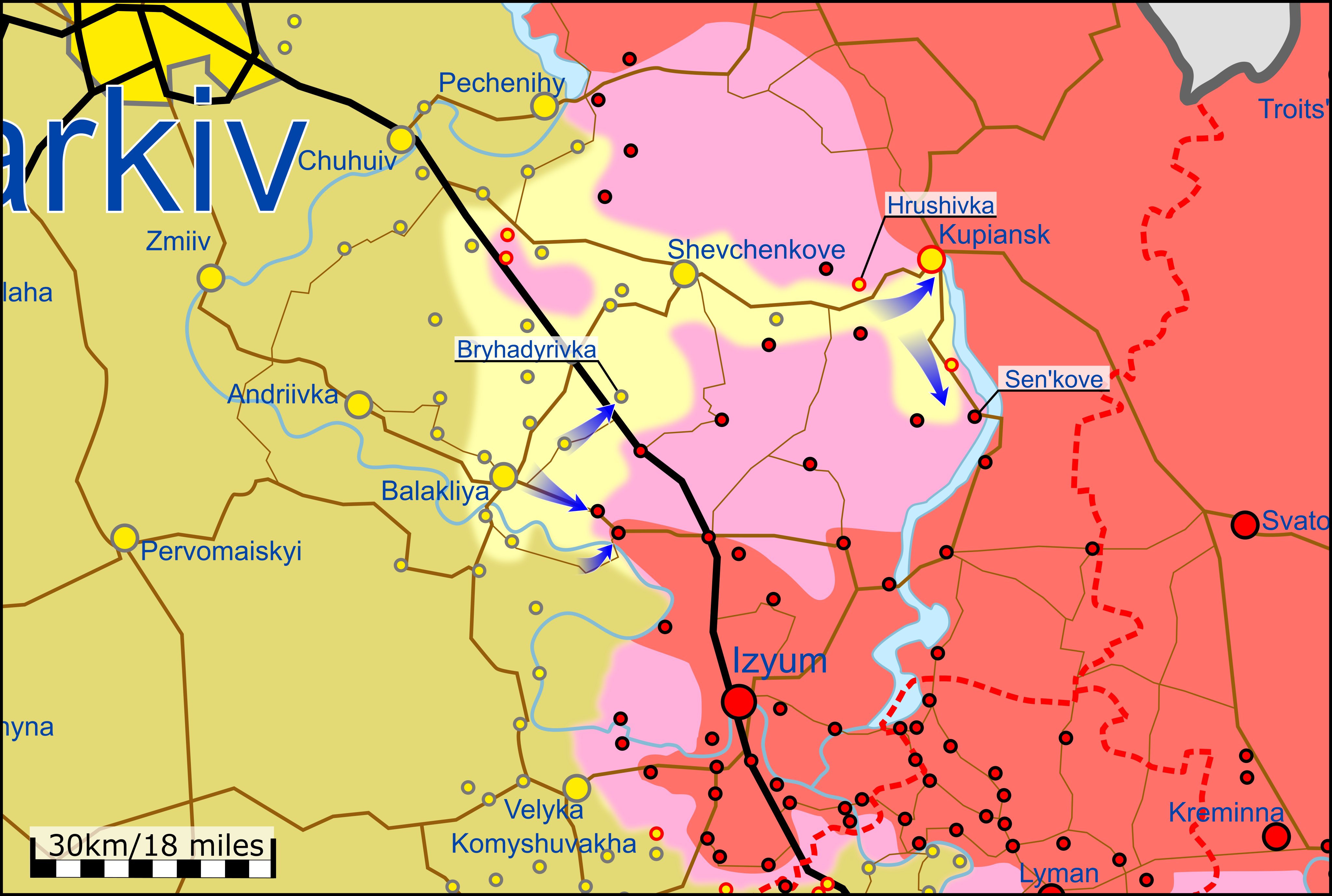 Карта боевых действий на Украине 