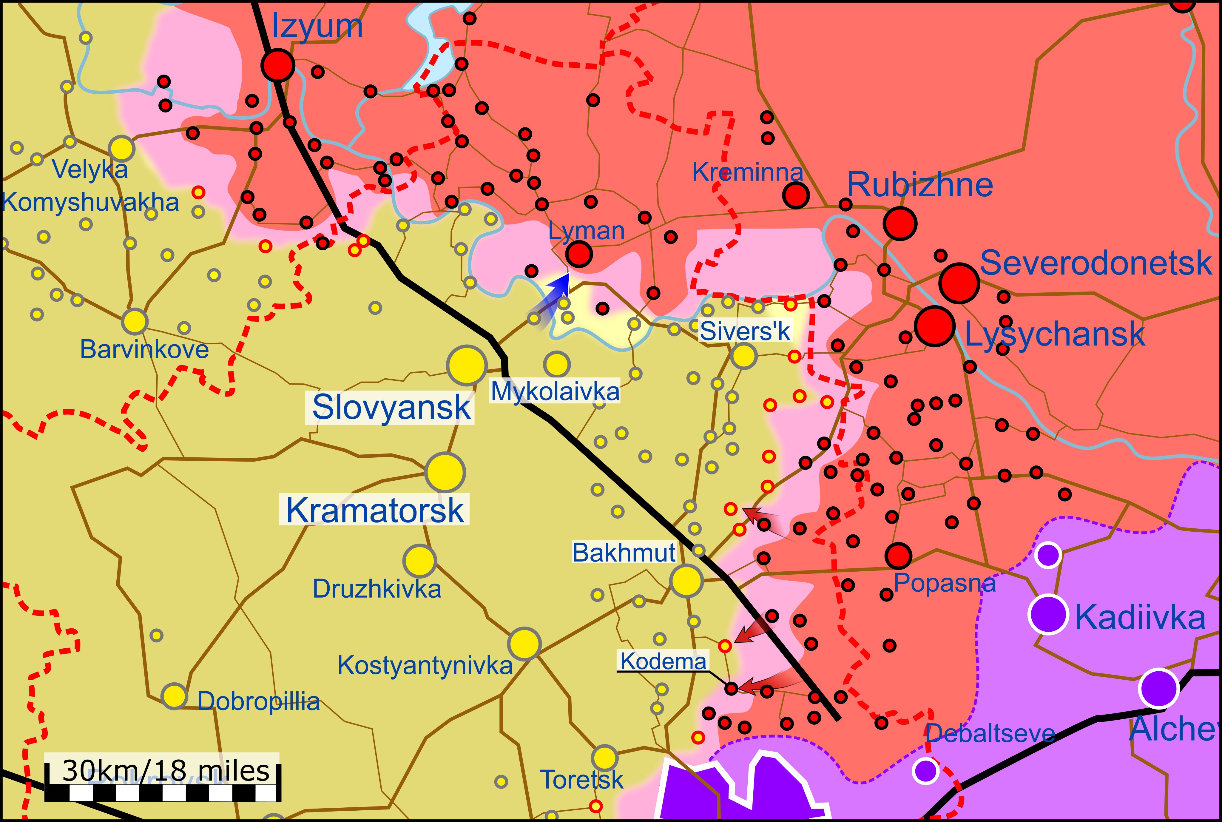 Карта боевых действий на Украине 