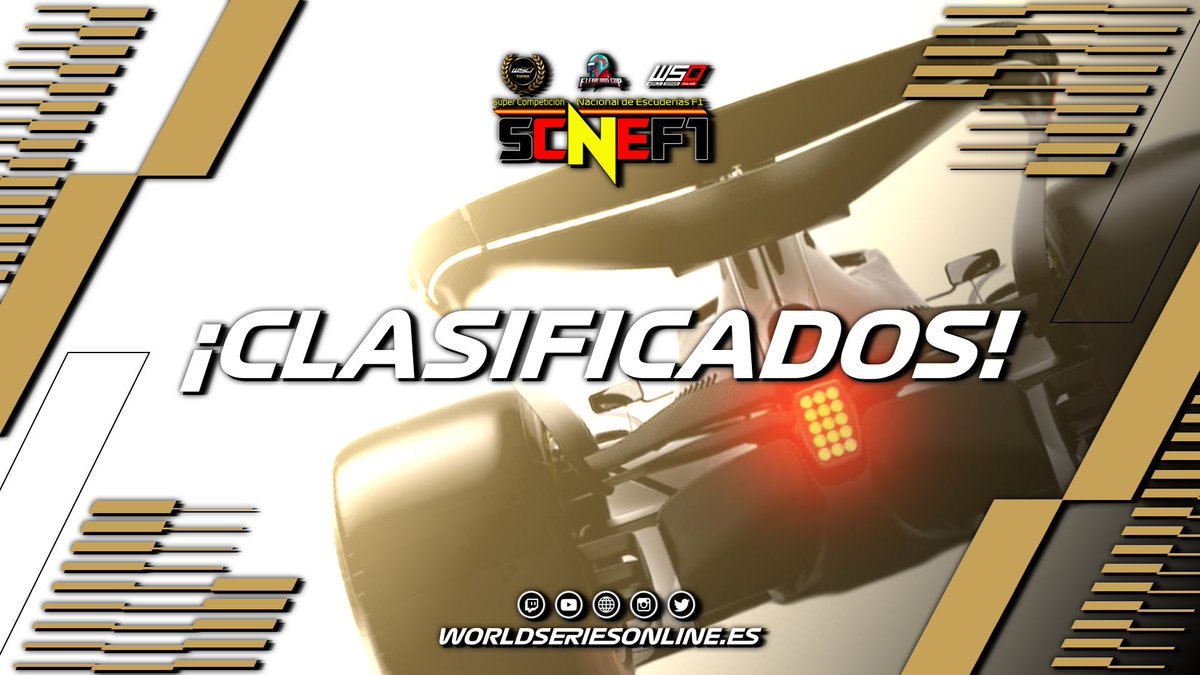 ¡¡ ESTAMOS CLASIFICADOS !!

Nuestros chicos clasificaron al #TeamWSO para la temporada 15 de la #SCNEF1 durante la PreQ disputada ayer en el circuito de Imola.

A partir de aquí, nos toca afrontar la temporada mejorando y buscando los mejores resultados para el equipo.