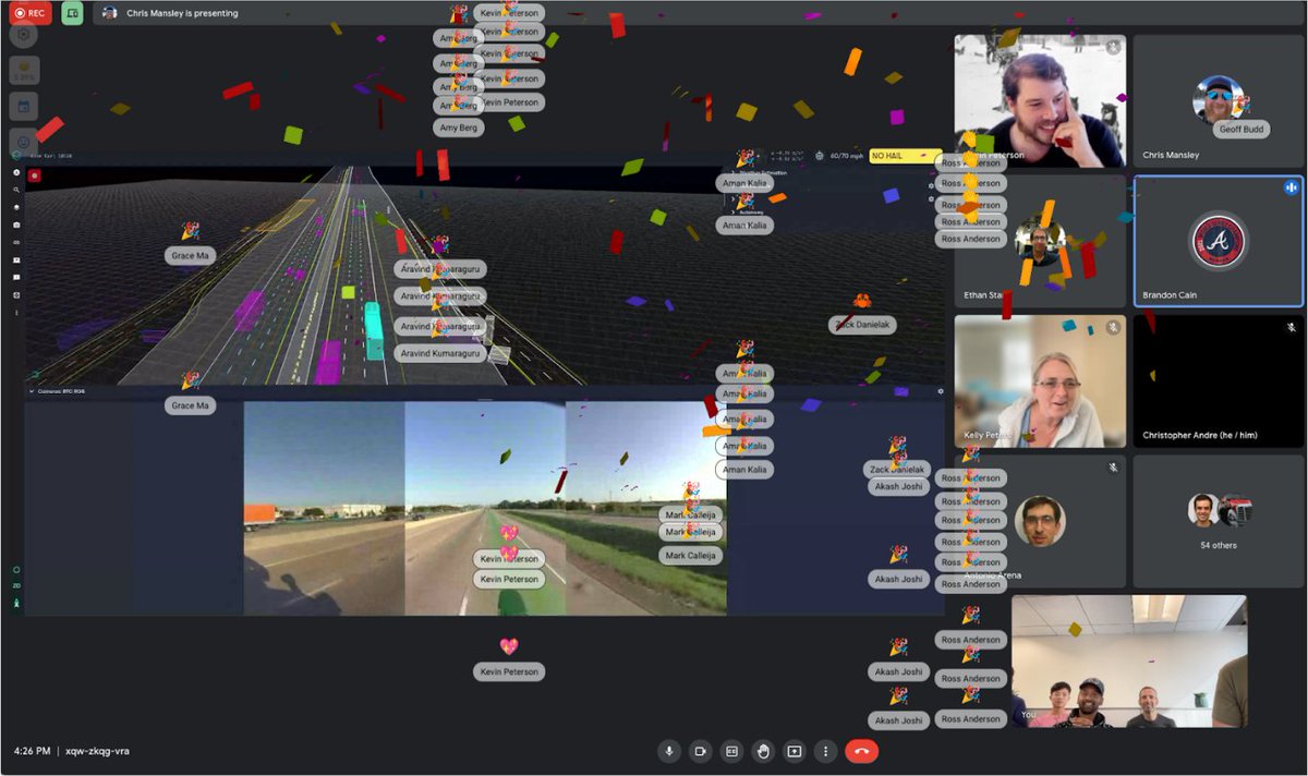 bsofman's tweet image. Exciting day at the @Waymo office as our first autonomous @DaimlerTruckNA Cascadia trucks hit the roads in Texas! Tons of joint work went into designing these together with the DT team. Couldn't resist capturing the team watching the special moment from all over the country.