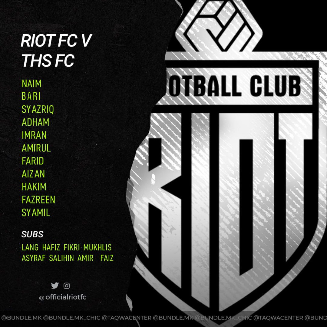 OfficialRiotFC's tweet photo. π Your RIOT XI to face THS FC π΄
#ForRIOT #RIOTFC #RIOTogether https://t.co/Rq1OK6K5up