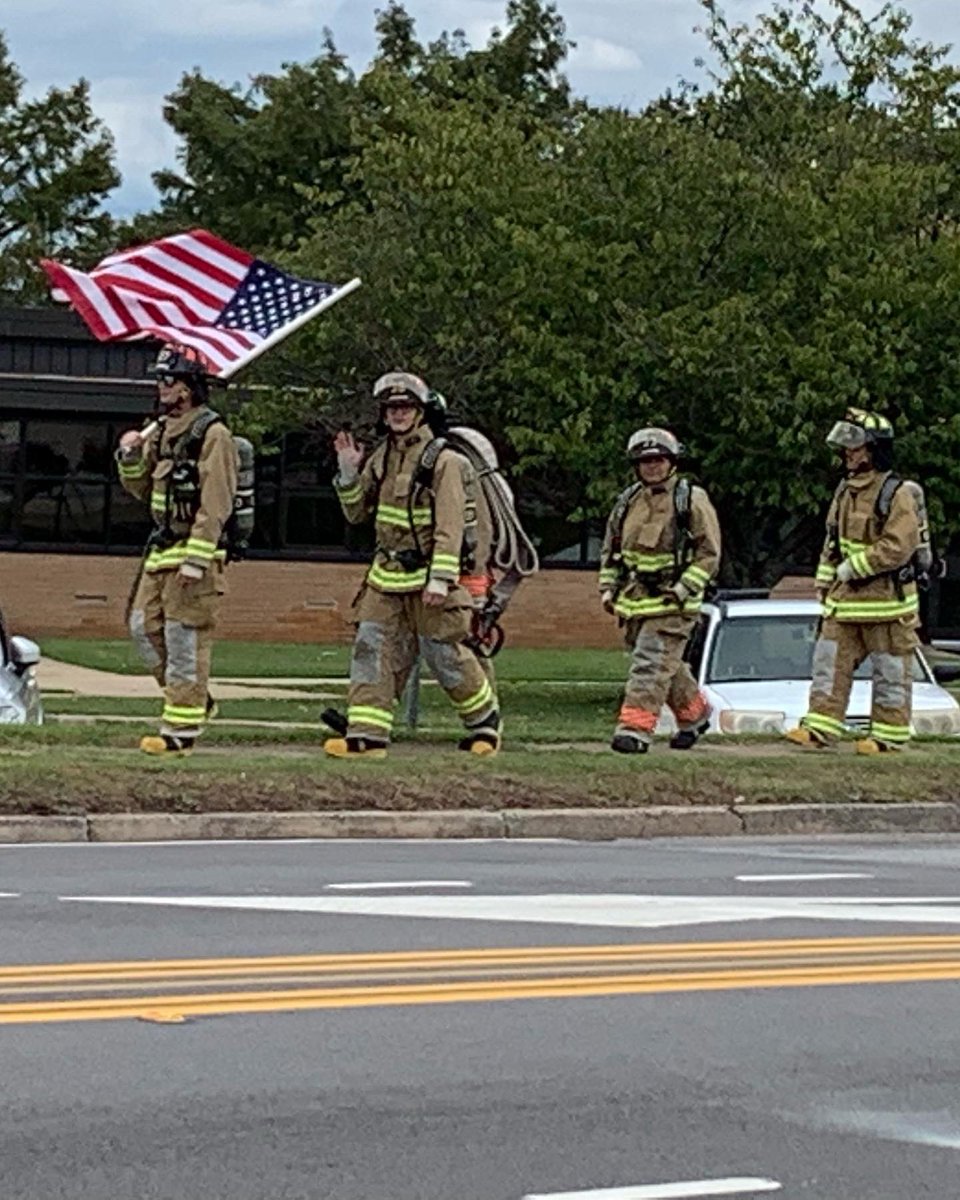 My son and his Fire Class <a href="/BondsCareer/">Bonds Career Center</a> commemorated 9/11 by carrying the American Flag from Bonds through downtown Greer to the fire station this afternoon. Alex is the one carrying the flag.
