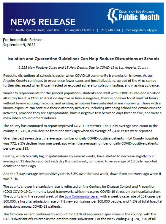 LA Public Health on Twitter "Isolation and Quarantine Guidelines Can