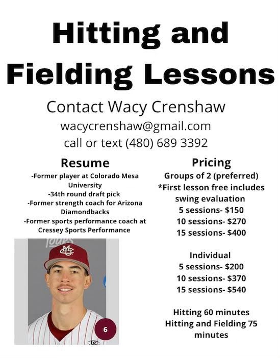 If you or anyone you know is looking for high quality baseball lessons contact Wacy Crenshaw below.