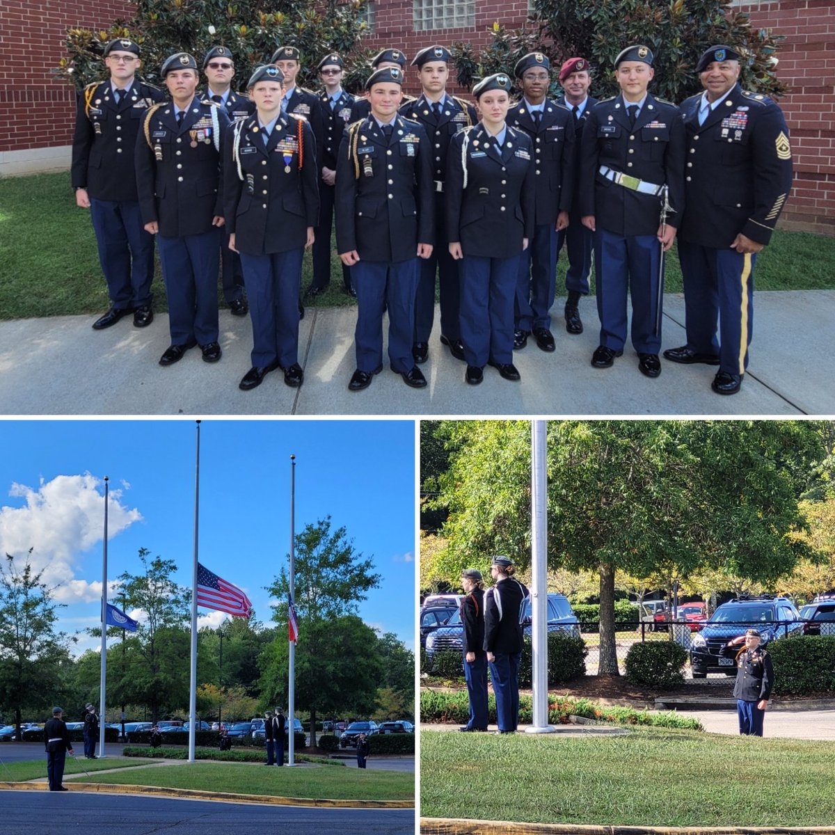 KathMTBC's tweet photo. We appreciated the special 9/11 Memorial Flag Ceremony by our @PowhatanHS JROTC Cadets today. @JROTCPHS @PowhatanSchools https://t.co/pccVIXMILo