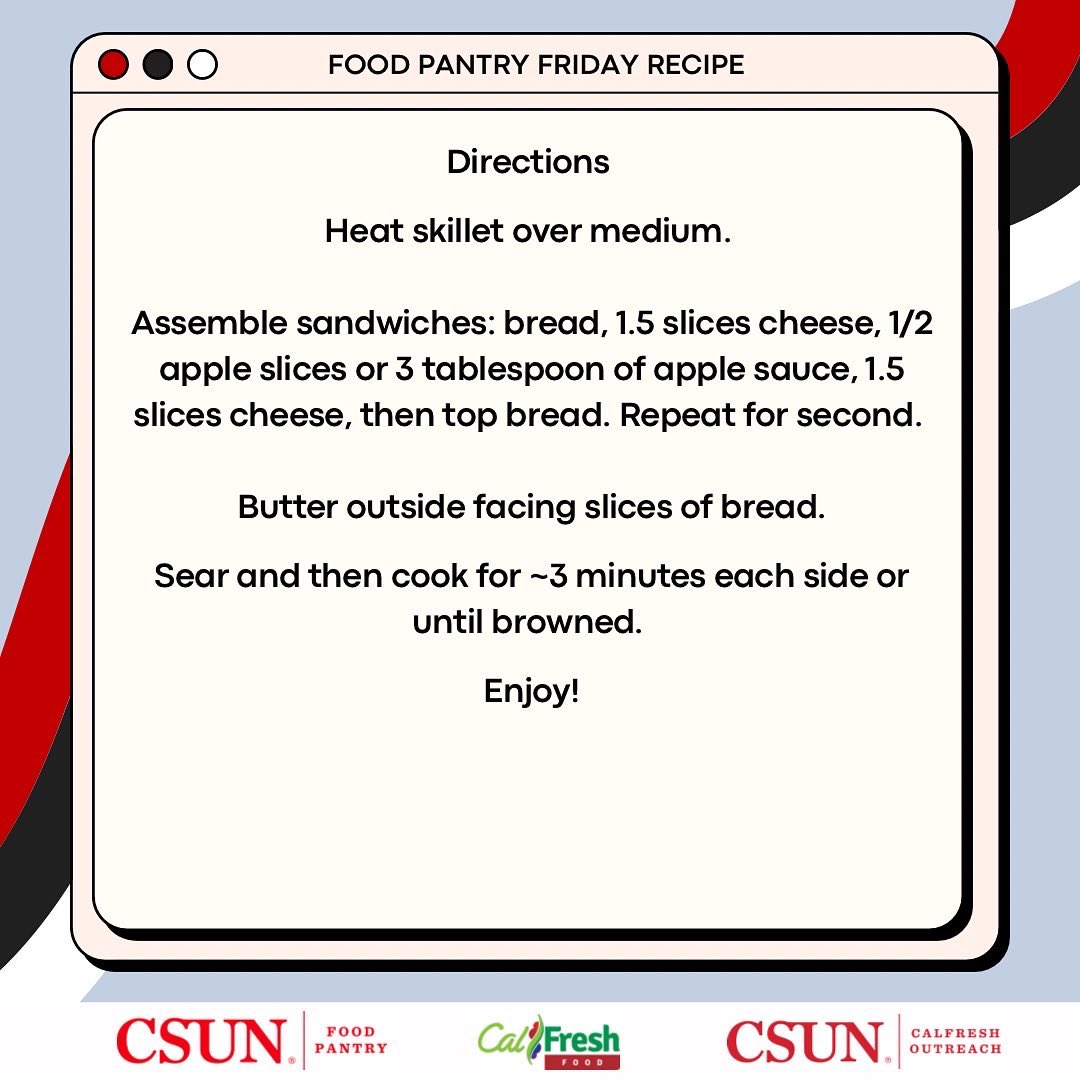 Happy Friday Matadors! How is your September going so far? As we continue through this month we have more tasty recipes that includes apples. If you are interested in more recipes and information about this harvest of the month make sure to let us know!