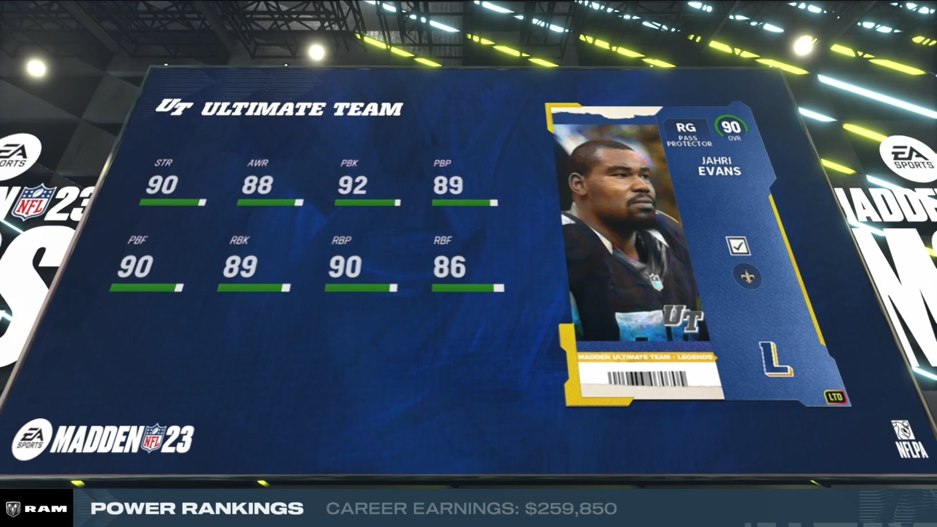 Legends: LTD J. Evans, M. Vick, and R. Woodson - Madden Ultimate Team 23 