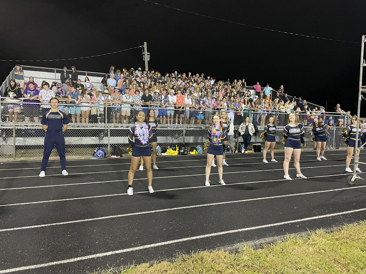 FoxboroughHS's tweet photo. Huge Student section here tonight for Opening Night against Holliston. #FHSPRIDE https://t.co/QszOhkPf3E