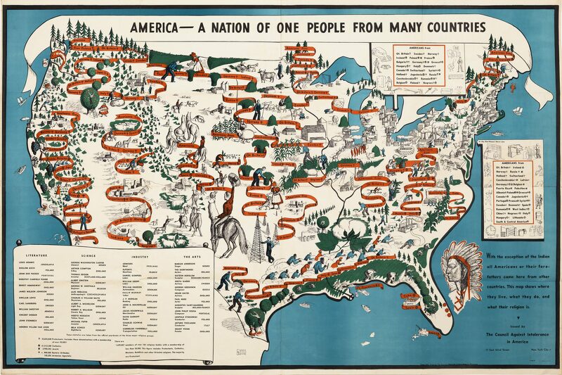 bostonraremaps's tweet photo. Emma Bourne’s America — A Nation of One People From Many Countries
#mapporn #cartography #maps #oldmaps #raremaps #Persuasivemap #thematicmap #tolerance #womenmapmakers https://t.co/RX0olDvwjp