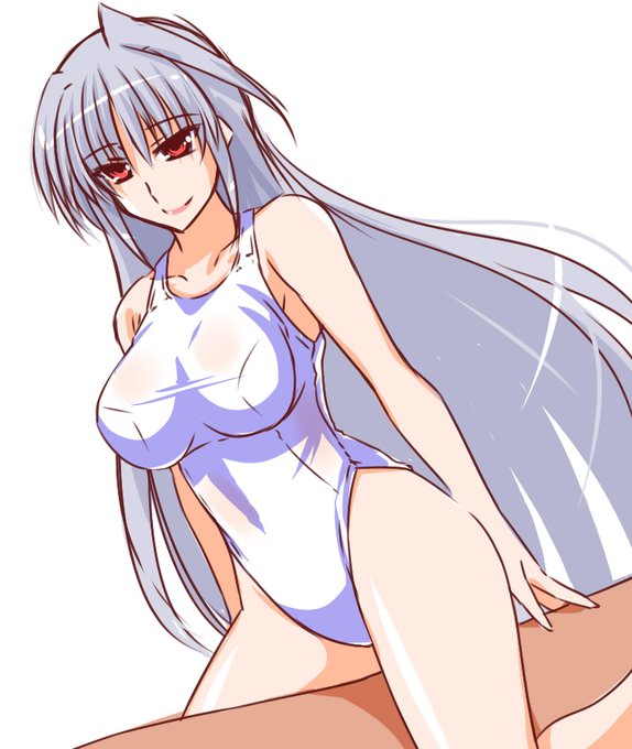 スケスケ競泳水着でも上に乗ってくれるアインスさん。この後ヌルヌルローションマッサージしてくれるに違いない(キリッ 