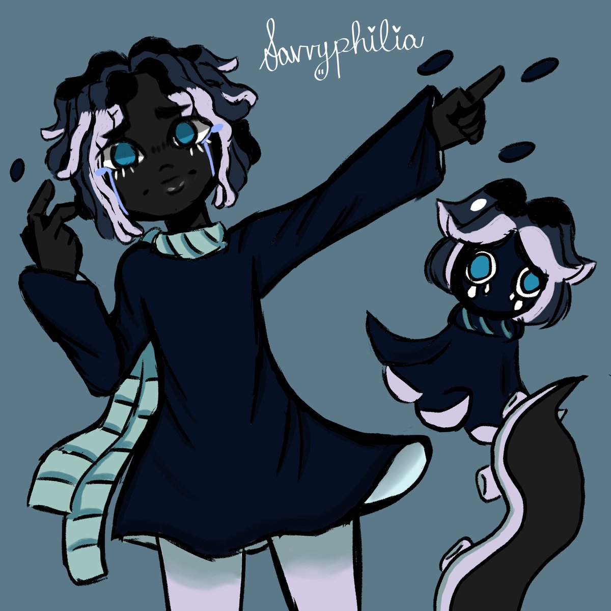 savx2y's tweet photo. squid cookie!! #cookierunkingdom #FANART #CookieRunKingdomTH #squidcookie https://t.co/gV5U9mF9ri