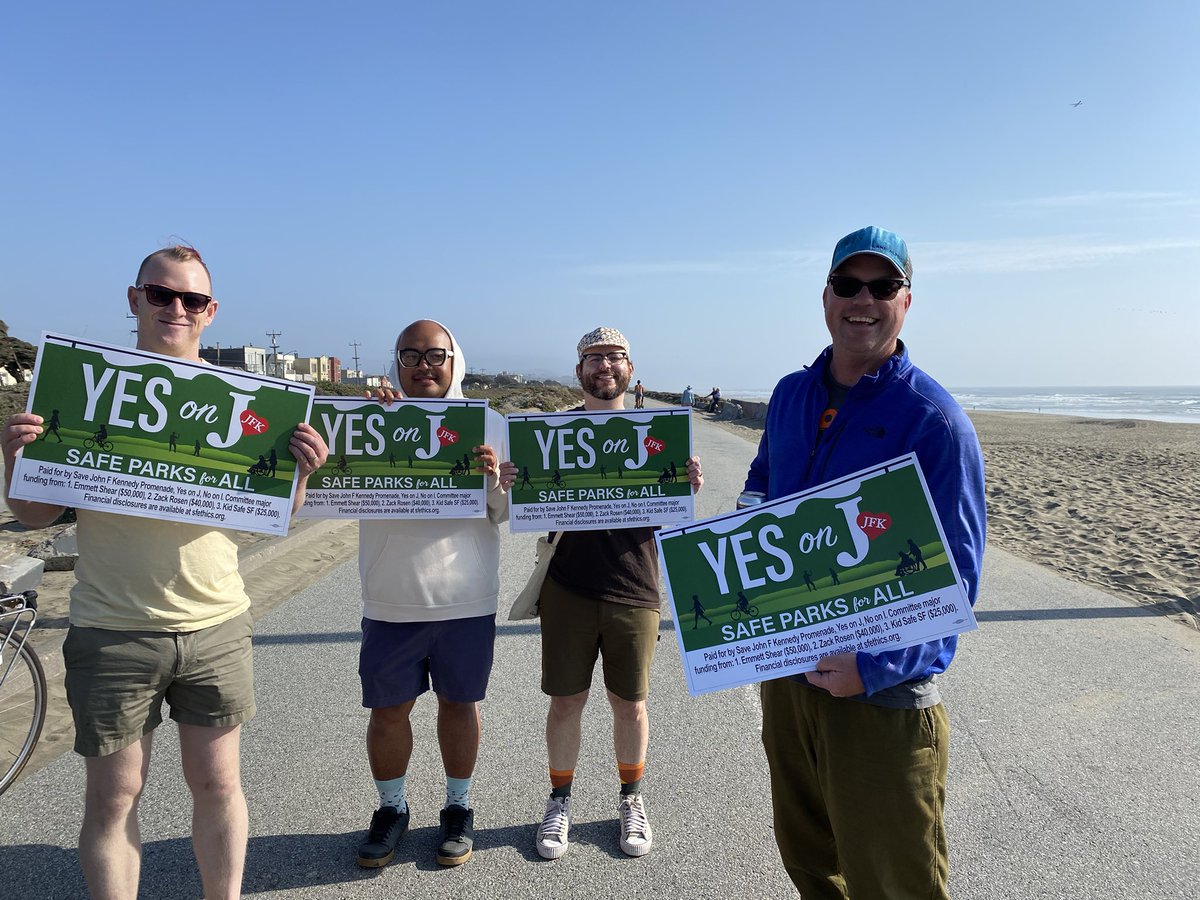 SafeParksForAll's tweet photo. We’re out on the @GreatHwyPark talking to voters about Yes on J and No on I!

Rumor has it @D4GordonMar will be making an appearance too! https://t.co/1vTj5j5Ev1