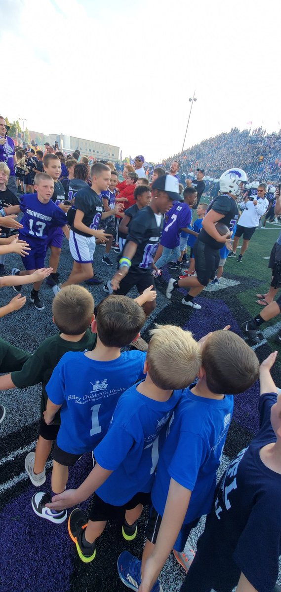 Truman had another blast with <a href="/bhsdogs/">Brownsburg Athletics</a> as part of the BJFL night! ❤️ #GoBulldogs