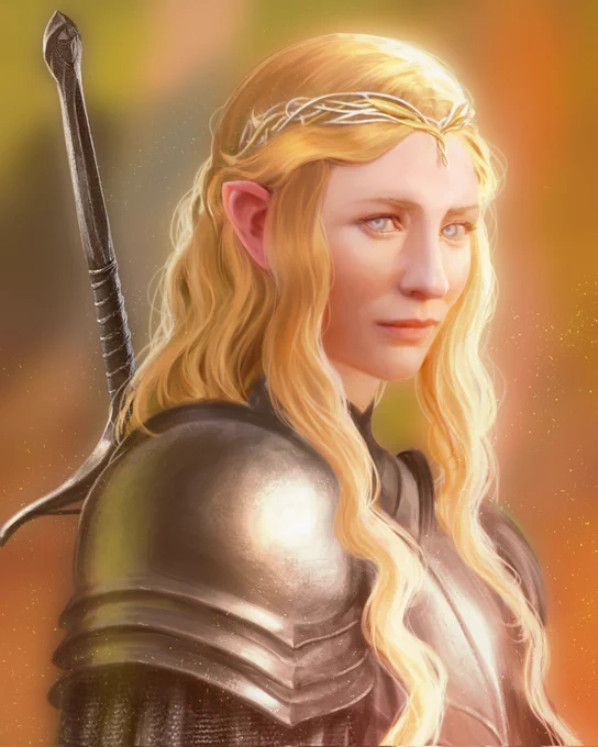 Had to wonder what if Galadriel broke out the old arms and armor in the third age and joined the fight 