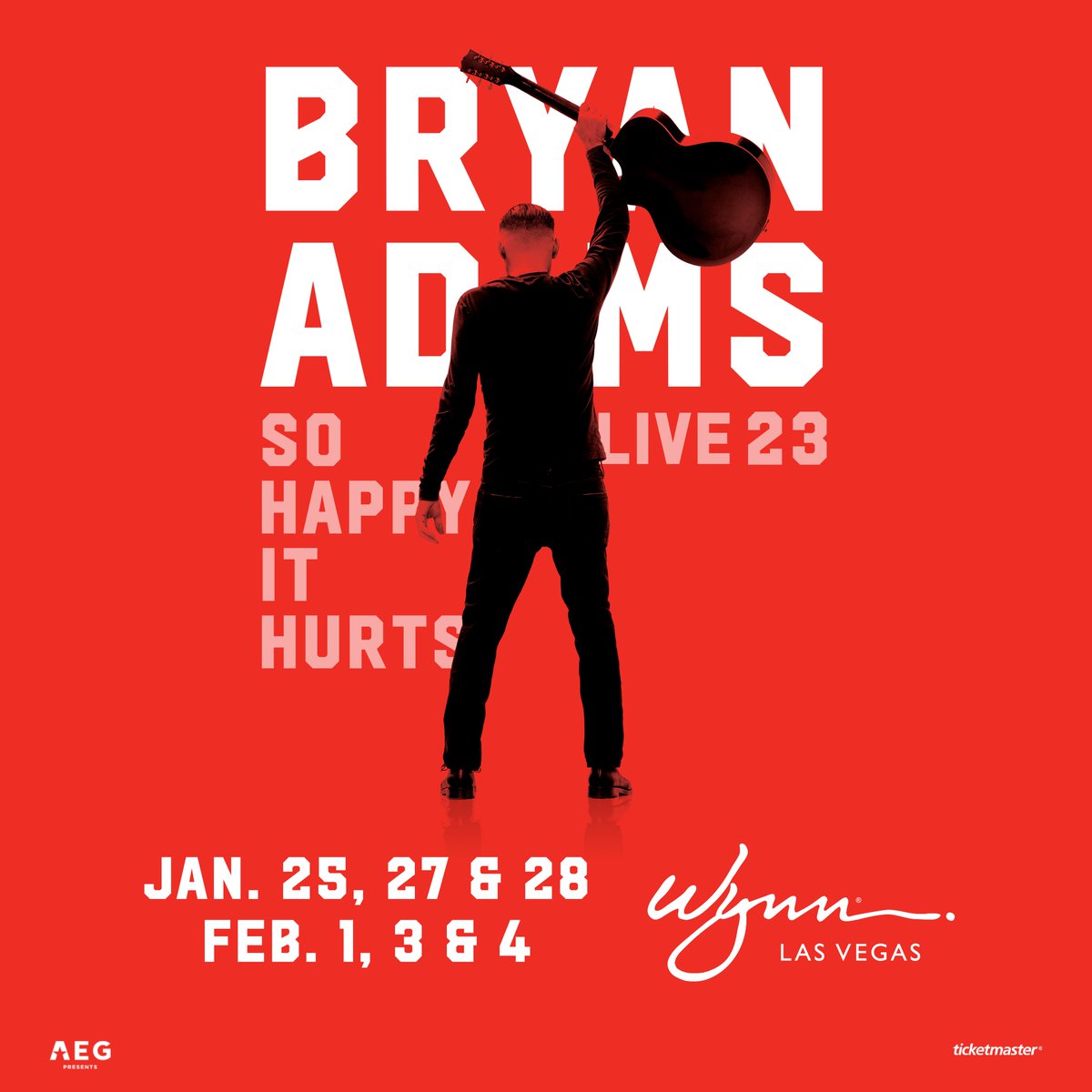 Bryan returns to the @WynnLasVegas for six nights this January! Tickets on sale TODAY at 10am! bit.ly/BAVEGAS2023 #Vegas #SoHappyItHurts