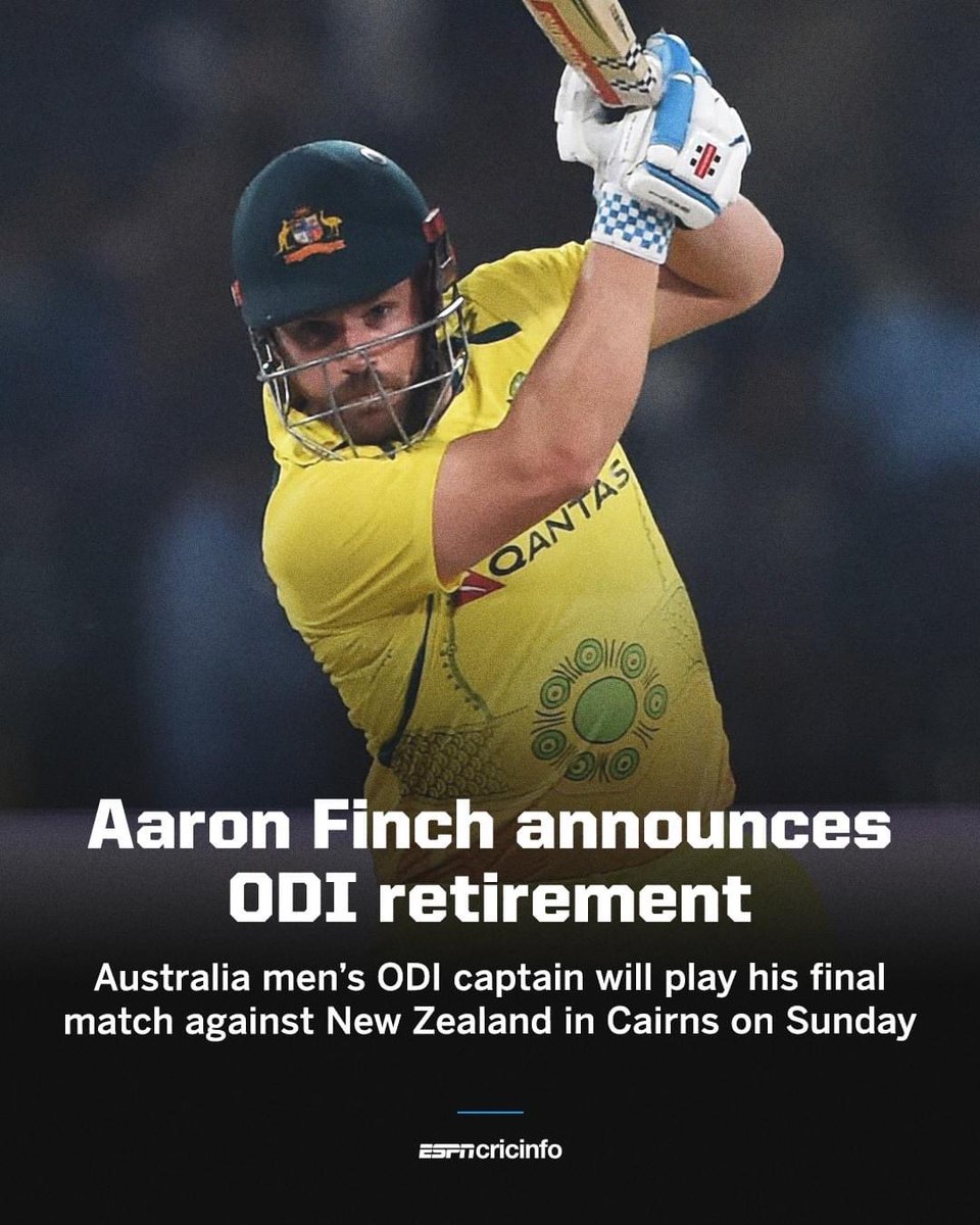 An absolute Gem Cricketer Calm & Cool #worldcup2021 winning Captain @AaronFinch5 retires #ODI cricket @CricketAus