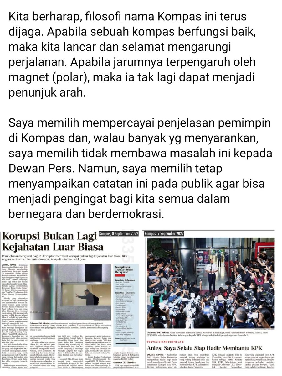 Ochi_Queen09_1's tweet photo. Pak @aniesbaswedan kami selaku netizen menuntut permohonan maaf Kompas secara terbuka kpd Pak Anies

Jadi Media kok seenaknya memframing, dah kyk media buzzer aja 😬😬😬

Sekali lagi silakan Netizen ambil sikap !!!
UNFOL/BLOCKIR  !!! 👇👇👇
@kompascom @hariankompas
@korankompas https://t.co/FzTwFGKJ2q