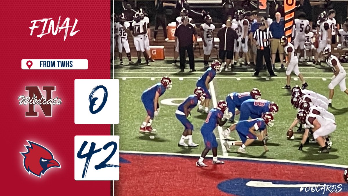 TWHSAthletics's tweet photo. Final score from Thomas Worthington. #GoCards. https://t.co/8Toh5NnybP