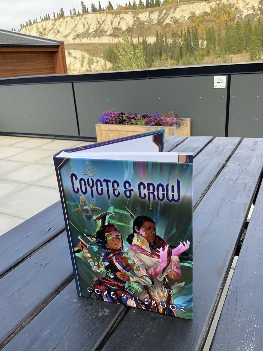 YukonLibraries's tweet photo. Are you an Indigenous gamer in the Yukon? Want to start a campaign using this Native-created, Nebula-nominated TTRPG? Let’s talk! Thank you @CoyoteNCrowRPG and the RPG community for such a beautiful book. #CoyoteAndCrowDonations #Indigipunk #RPG https://t.co/FvZUtSvuDH