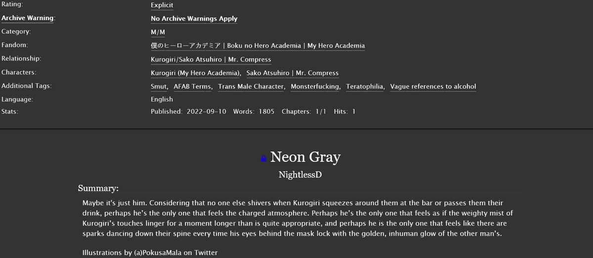 It was such an opportunity to collab with <a href="/NightlessD/">NightLessD | | Finance Mod @ Studio Void</a> on this atmospheric Mr Compress x Kurogiri for <a href="/VillainsRising/">Villains Rising: A MVA Zine - ARCHIVED</a>. 
This blackmagic has indeed a flavour that sticks on a personal level, and I hope you'll enjoy it as much as I did!

x.com/NightlessD/sta…