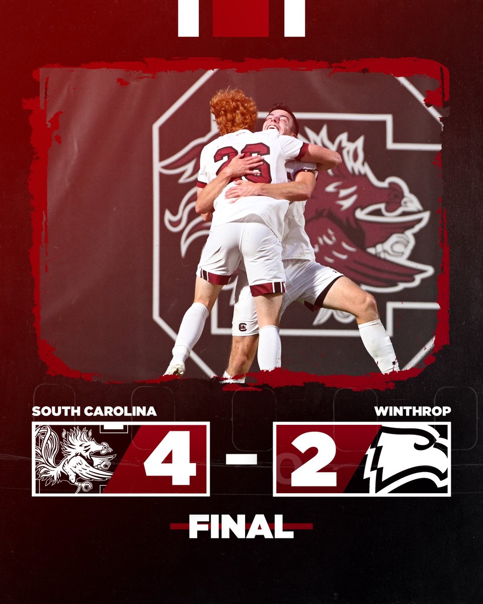 GamecockMSoccer's tweet photo. FINAL | Four different players score for the Gamecocks tonight as they defeat the Eagles 4-2.
#WEareCarolina https://t.co/rq7IRxd19u