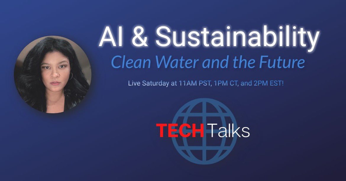samglover_data's tweet image. AI &amp;amp; Sustainability - Clean Water &amp;amp; the Future

Live Saturday, 11AM PST, 1PM PST, 2PM EST on @TechTalksGlobal .

Join Discussion &amp;gt;&amp;gt;&amp;gt; clubhouse.com/event/xXJN3X4K…

#sustainability #artificialintelligence #samgloverbigdata #techtalks