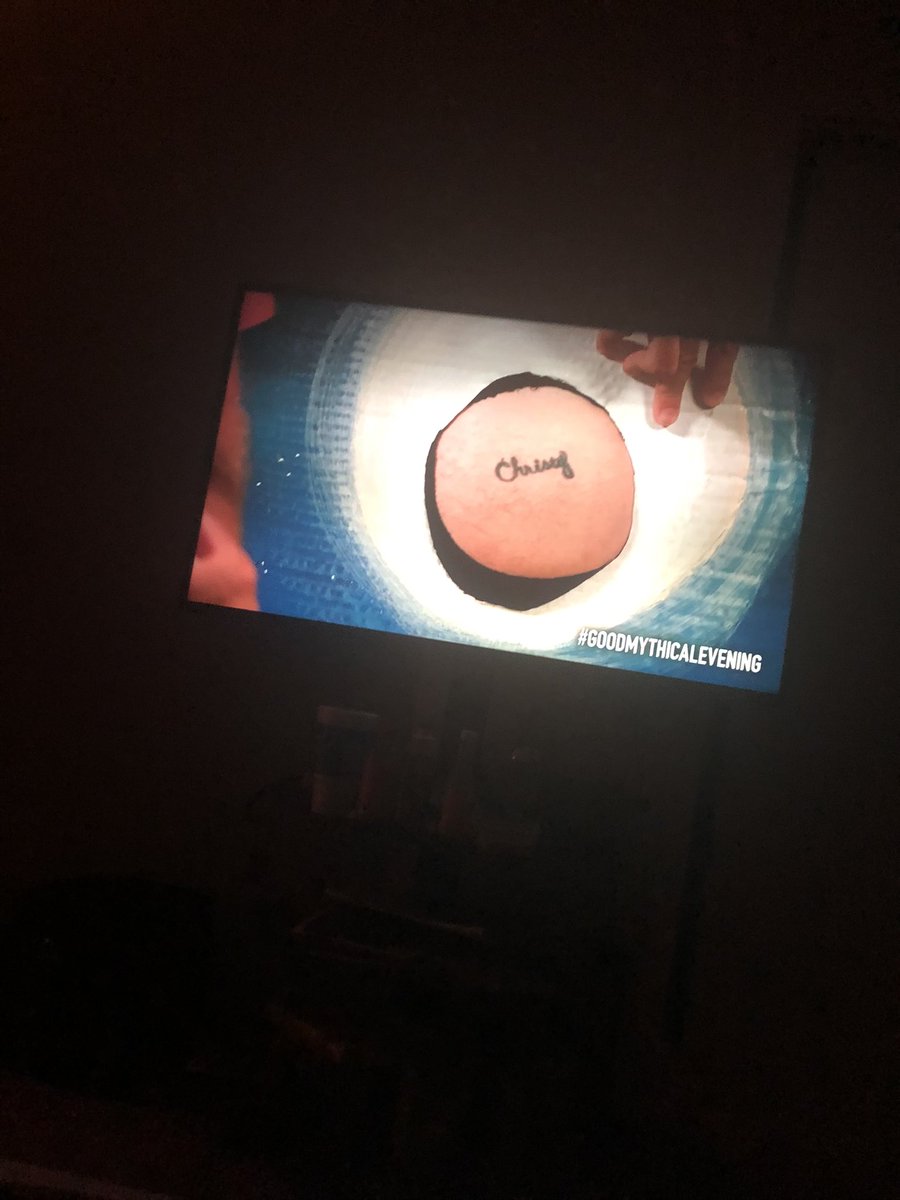 Slaytrin's tweet photo. Life goals.. 
my husband having my name tattooed on his ass. 
#goodmythicalevening https://t.co/4RPrUmGNVu