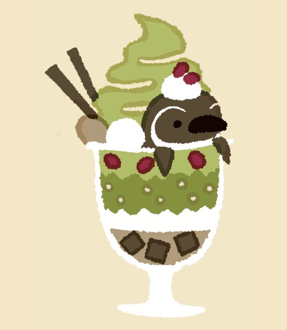 抹茶スイーツのtwitterイラスト検索結果