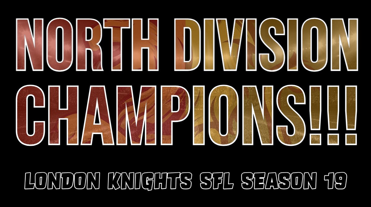 Victory at Queensway!!! With tonight's 44-13 win over Queen City, your London Knights are regular season CHAMPIONS OF THE NORTH DIVISION! Game balls all around to every member of this amazing team. Congratulations, Knights! Tonight we are champions! 🏆🏆🏆 #GoKnightsGo