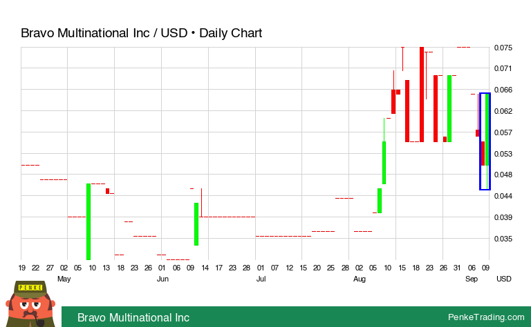 PenkeInvesting's tweet image. I found you a Bullish Engulfing Candle Pattern on the daily chart of Bravo Multinational Inc.

 $BRVO #BRVO #bullish

penketrading.com/symbols/BRVO.P…