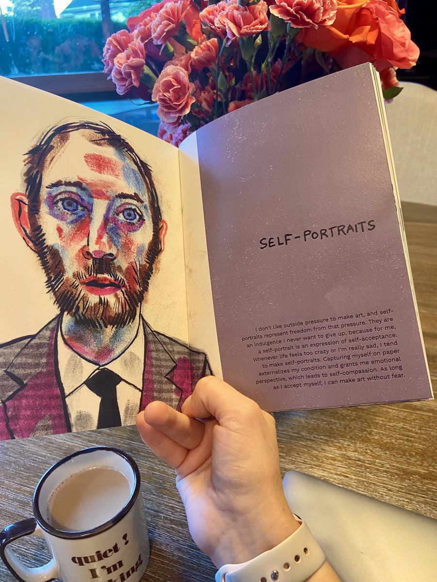 jessweetnlow's tweet photo. Got my copy of @tomthinks book & reading this bit about #selfportaits made me tear up. Super enjoying the beautiful book, insights & perspective. #artwithoutfear #selfcompassion https://t.co/5xvFRPqexZ