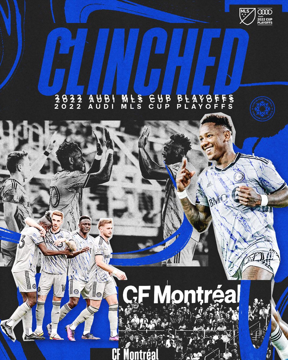 MLS's tweet photo. They are in. @cfmontreal are the next team to book their spot in the @Audi #MLSCupPlayoffs. ✔️ https://t.co/19A0v1KXEt